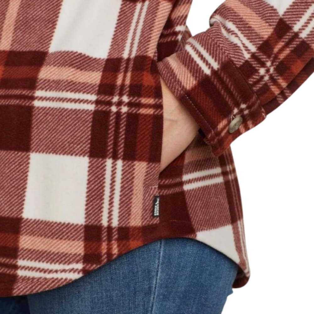 Eddie Bauer Ladies Soft Microfleece Plaid Button Down Shirt - Picture 4 of 7